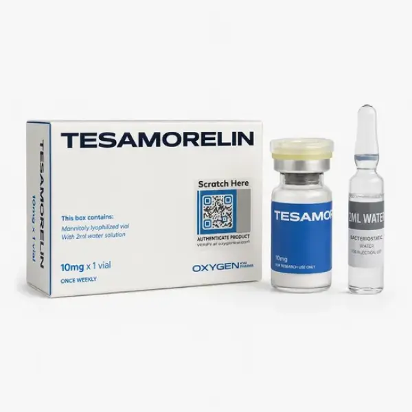 Peptideo Tesamorelin Oxygenkw 10MG (1VIAL + Agua 2ML)